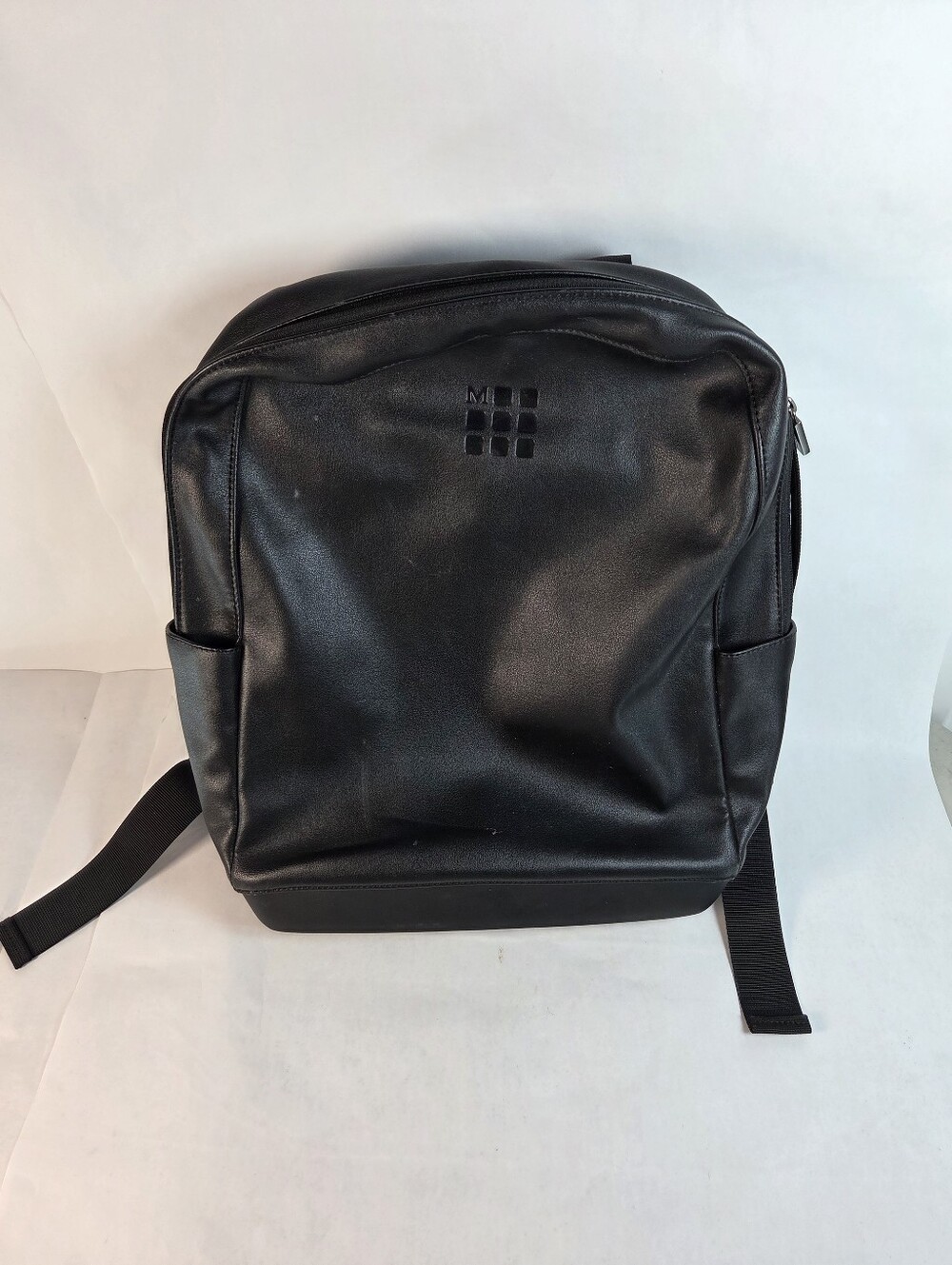 Moleskine Black Minimalist Leather-Style Backpack